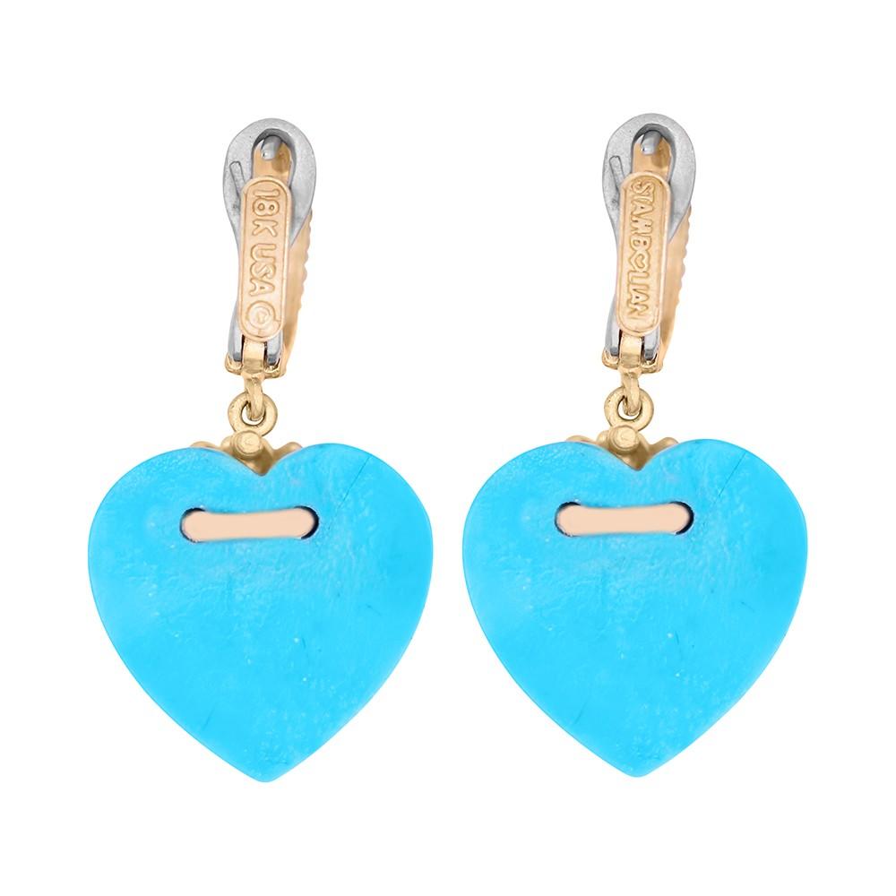 Turquoise Gold and Diamond Heart Earrings - Stambolian | House of ...