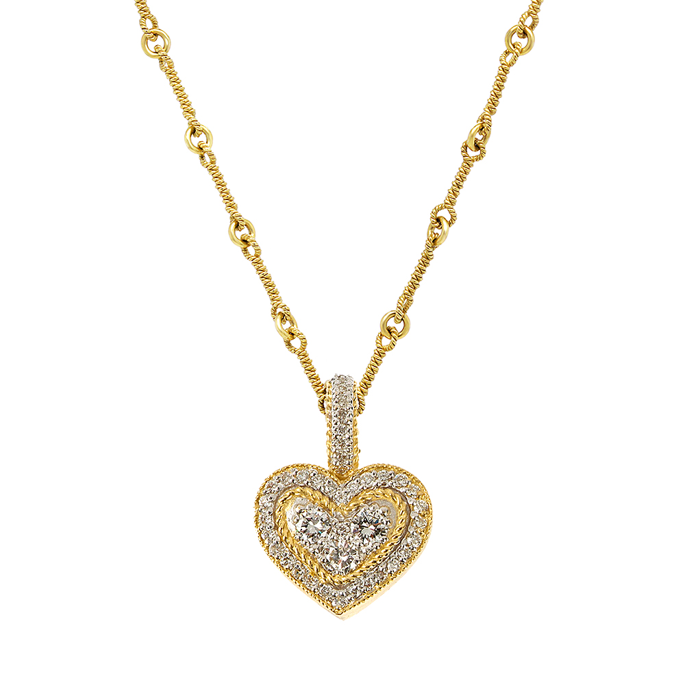 18K Yellow Gold Diamond Heart Enhancer Pendant - Stambolian | House of ...