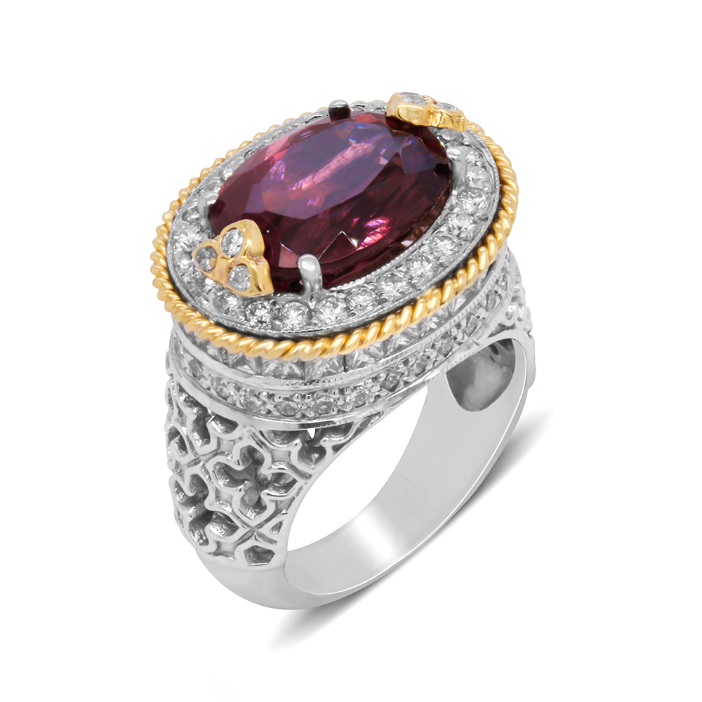 OOAK Half Bezel Octagon Pink Spinel Ring – Vale Jewelry